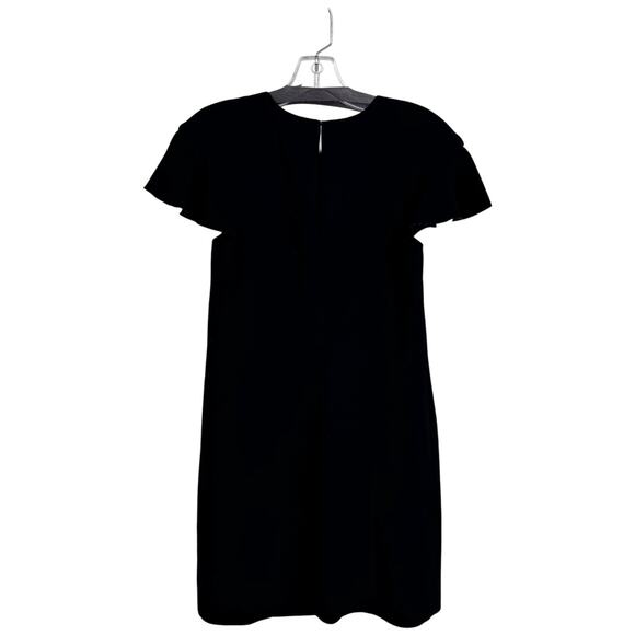 Trina Turk Short Draped Sleeve Black Shift Midi Dress Womens Small - Picture 2 of 7